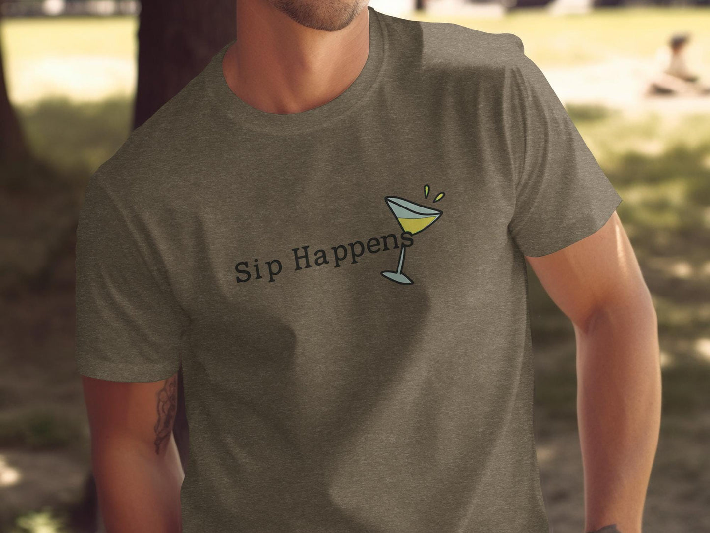 Sip Happens Graphic Tee, Funny Drinking Shirt, Novelty Party T-Shirt, Unique Gift Idea, Trendy Casual Wear, Comfy Men's Outfit