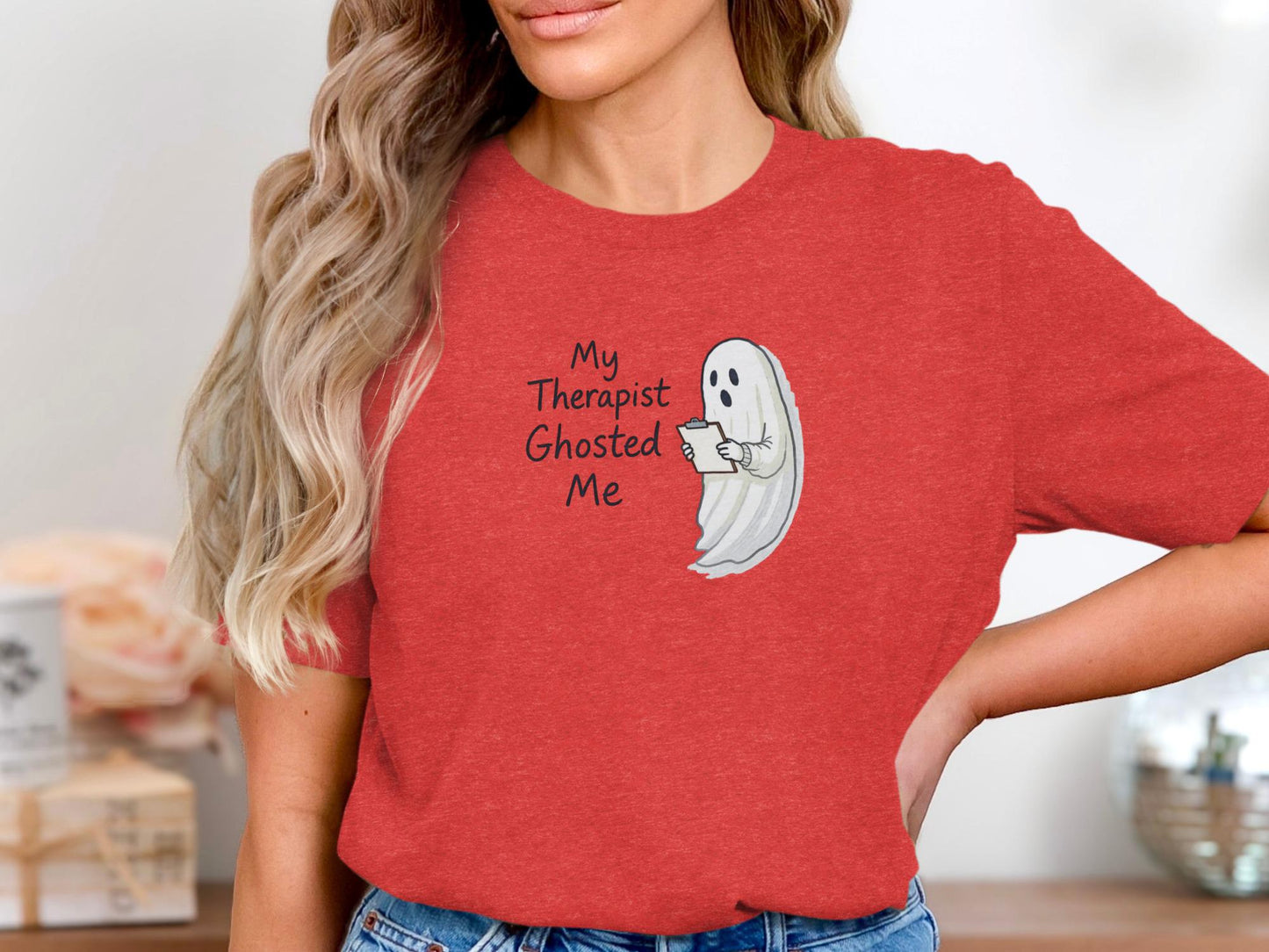 Funny Ghost Shirt, Halloween Ghost Tee, My Therapist Ghosted Me Shirt, Humorous Halloween T-shirt, Halloween Party Outfit