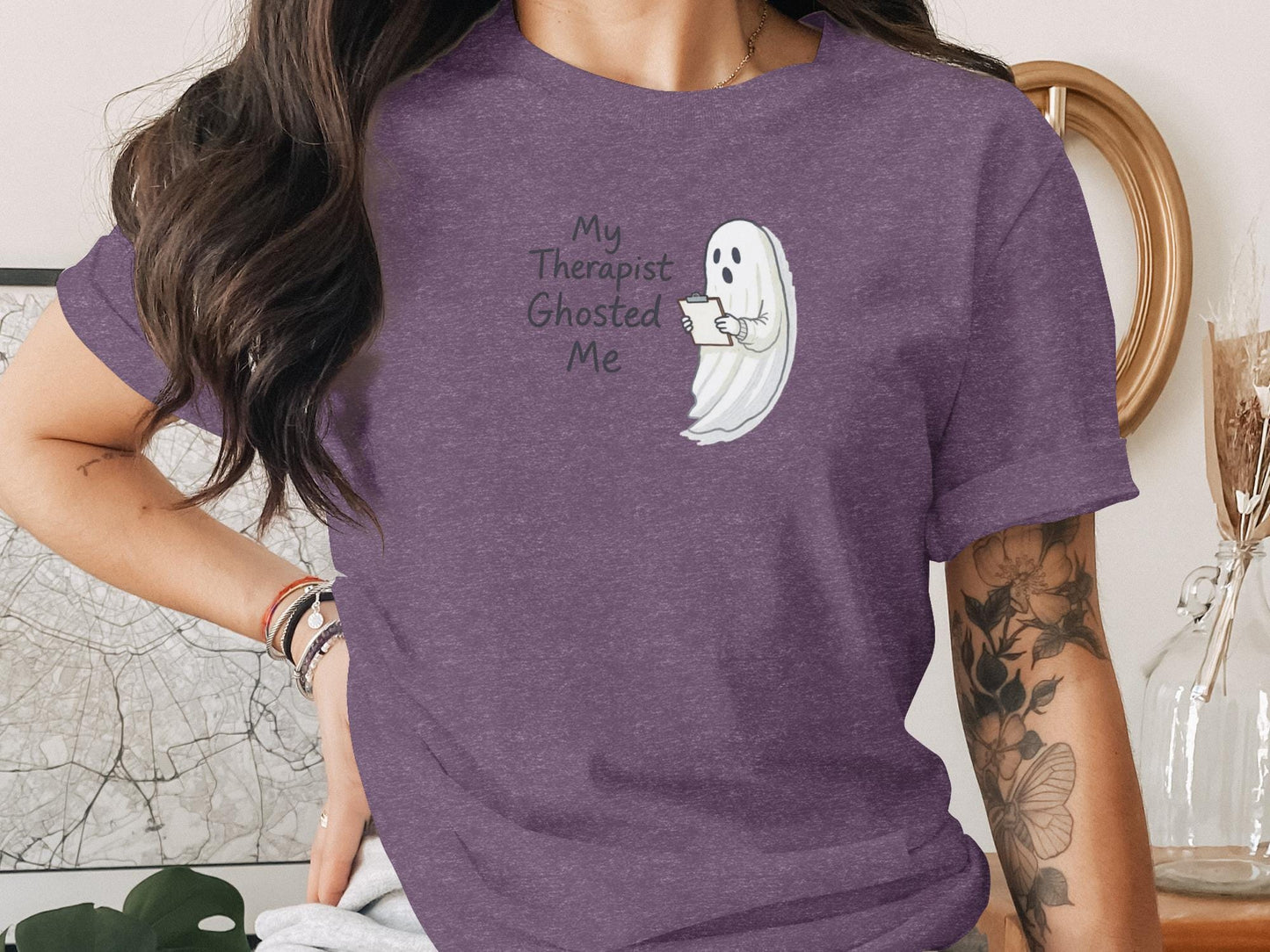 My Therapist Ghosted Me T-Shirt, Funny Ghost Shirt, Halloween Tee, Spooky Season Top, Ghost Lover Gift, Humorous Ghostly Apparel