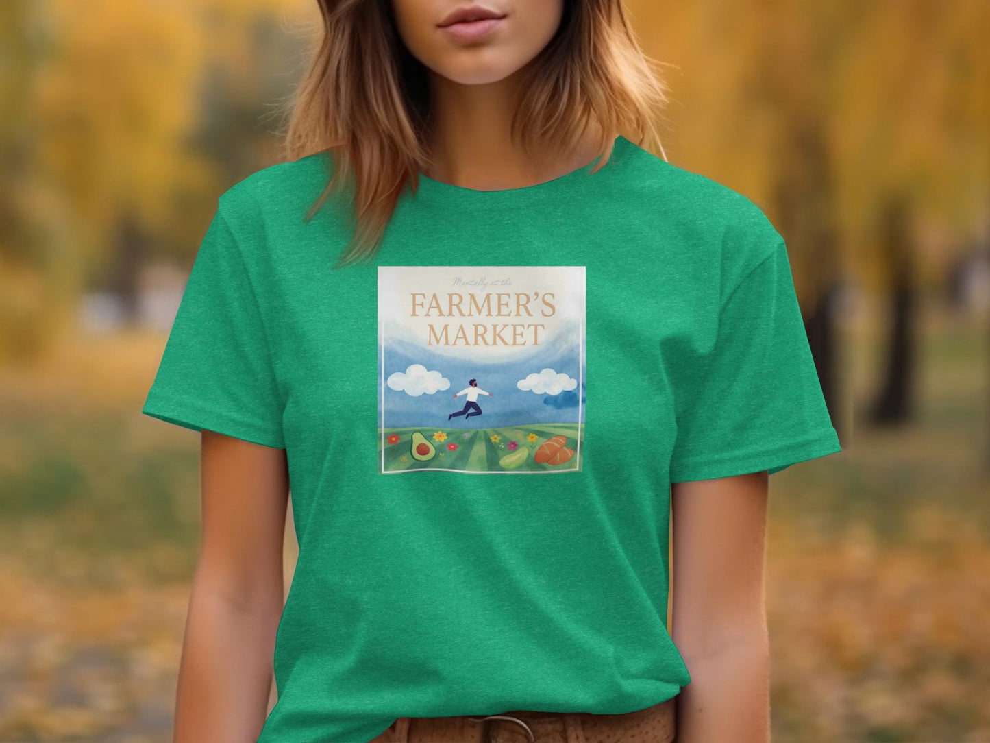 Farmer's Market Graphic Tee, Fresh Produce T-Shirt, Casual Green Shirt, Farmers Market Lover Apparel, Outdoor Market Clothing