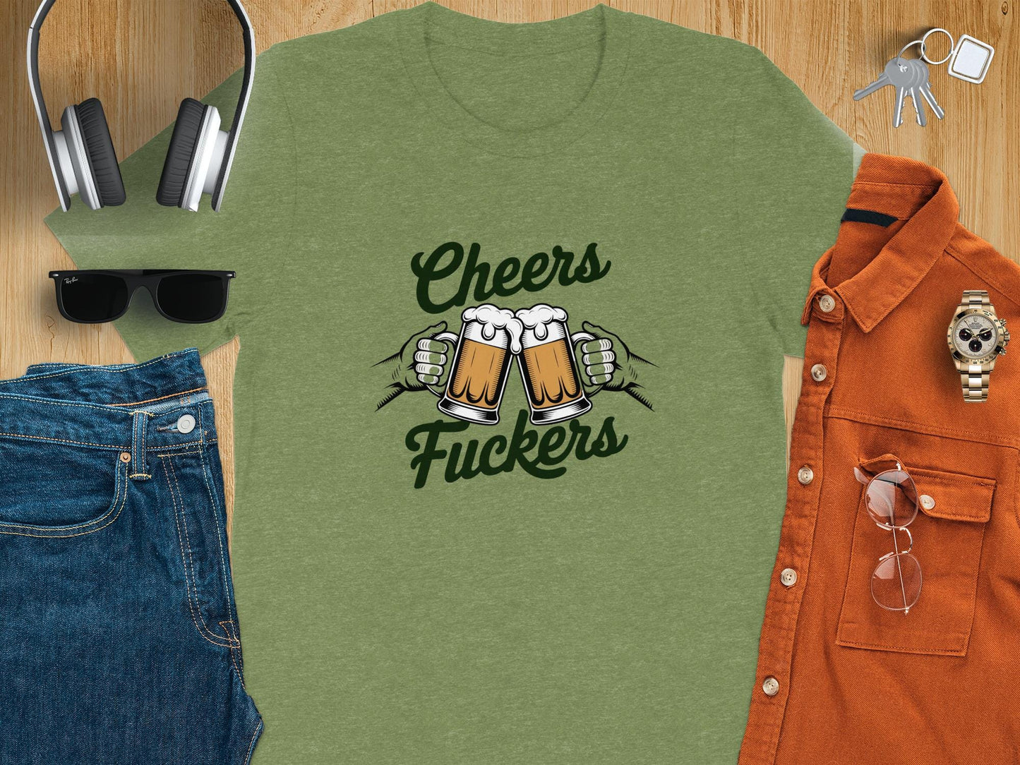 Cheers Fuckers Shirt, Funny Beer Tee, Party Drinking T-Shirt, Cheers Graphic Tee, Unisex Humor Shirt, Beer Lover Gift, Cheers Shirt