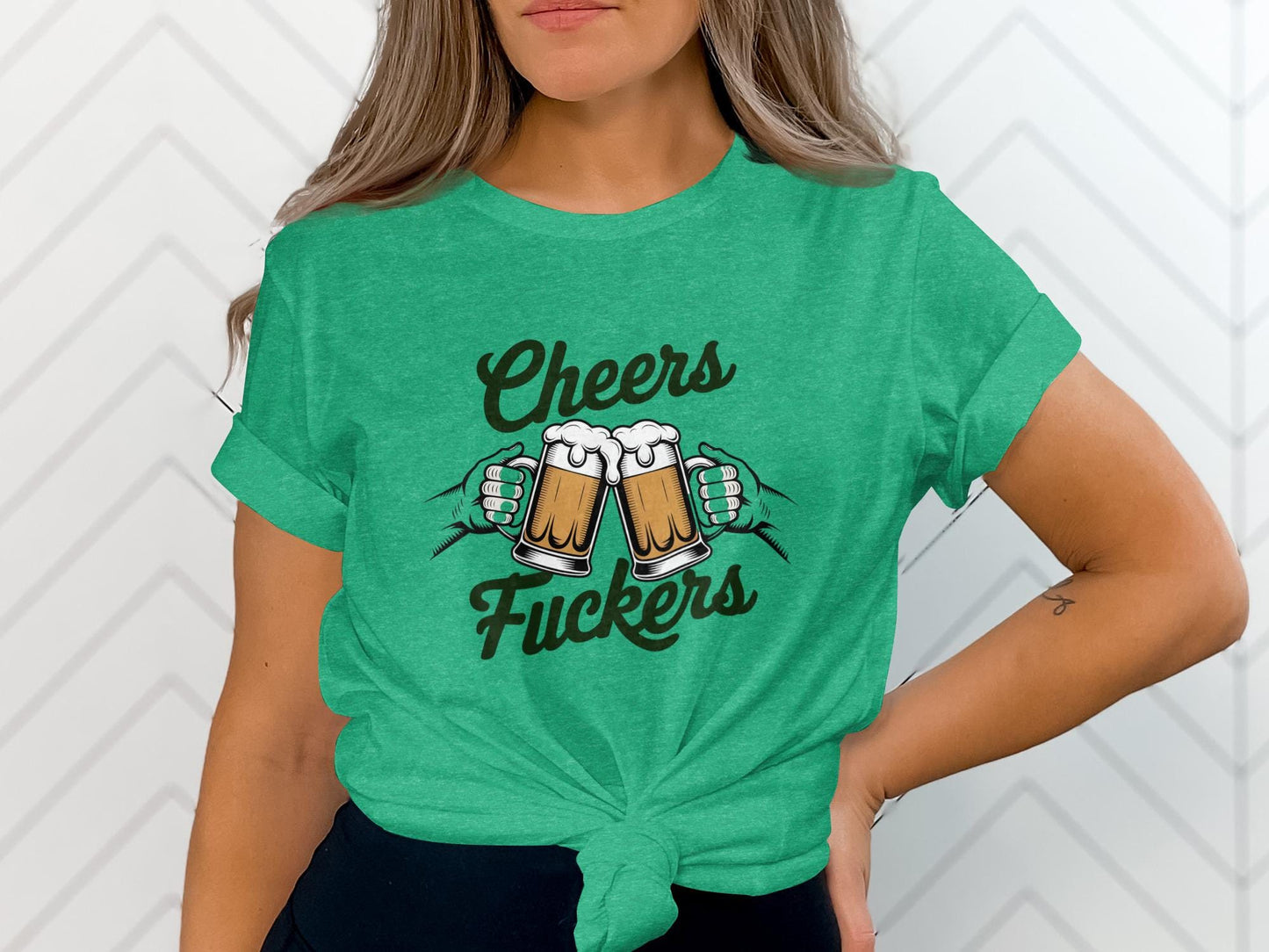 Cheers Fuckers T-Shirt, Funny Beer Shirt, Celebration Tee, Party Apparel, Drinking Shirt, Casual Graphic Tee, Beer Lover Gift
