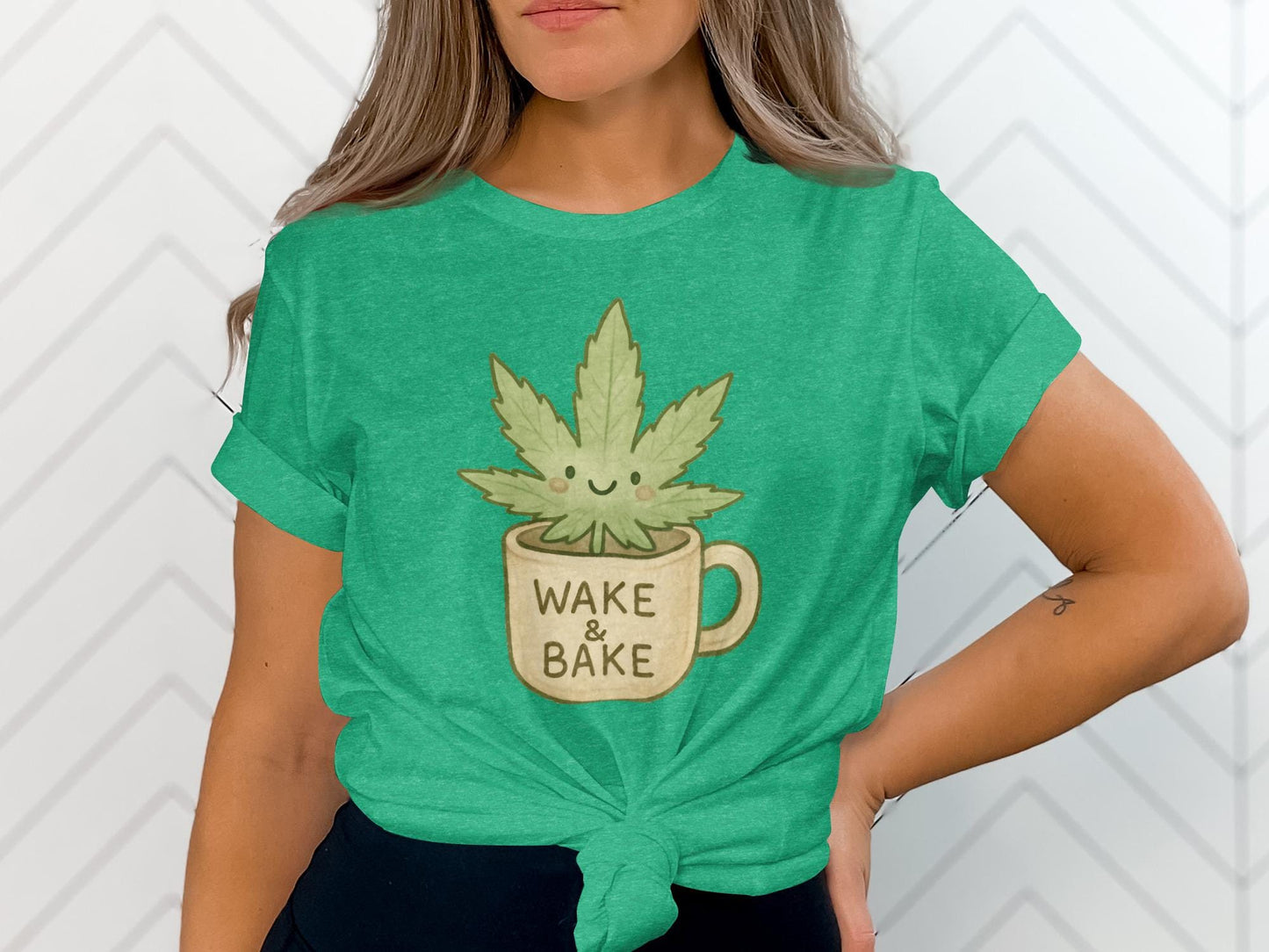 Wake and Bake T-Shirt, Funny Cannabis Shirt, Weed Coffee Tee, Stoner Gift, Marijuana Lover Top, Cute Graphic Tee, Unisex T-Shirt