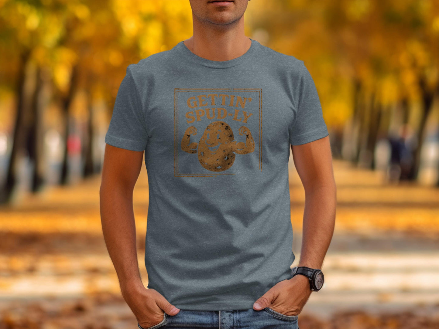Getting Spudly Shirt, Funny Potato T-Shirt, Humorous Spud Graphic Tee, Cool Casual Wear, Unique Novelty Gift, Comfortable Everyday Top