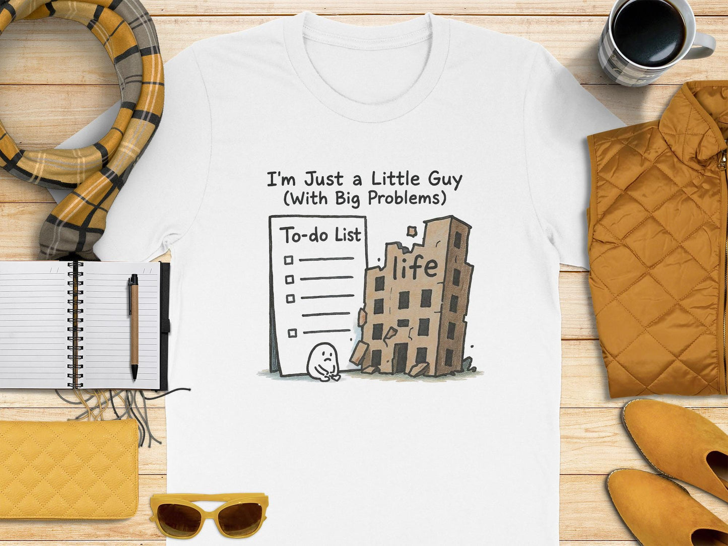 I'm Just a Little Guy With Big Problems T-shirt, Cute Graphic Tee, Funny Gift, Unique Design, Trendy Casual Wear