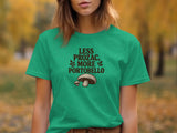 Less Prozac More Portobello Graphic Tee, Funny Mushroom Shirt, Mental Health Awareness Top, Cute Casual T-Shirt, Fun Vegan Gift