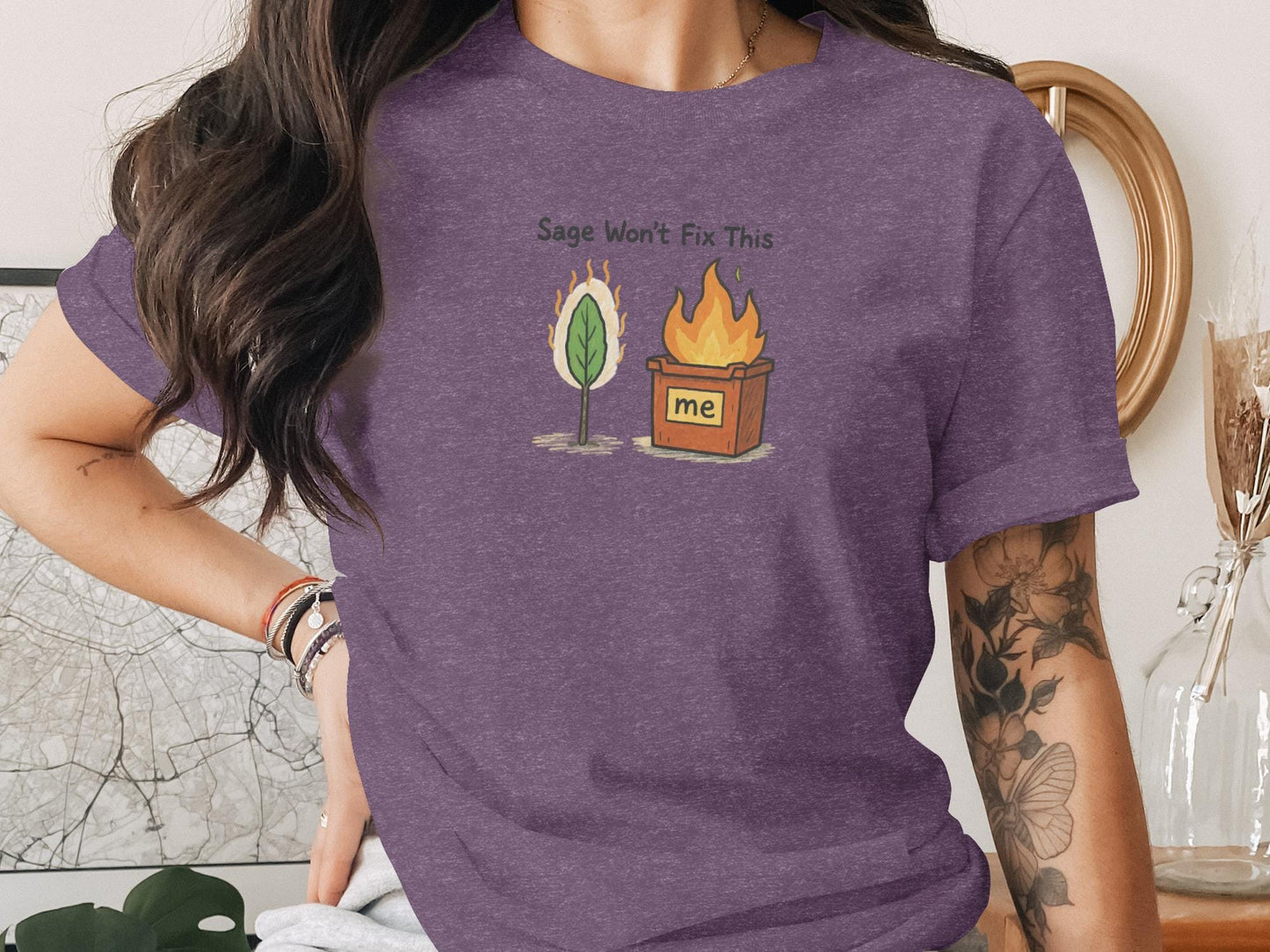 Funny Graphic Tee, Sage Won't Fix This T-Shirt, Humorous Quote Shirt, Casual Wear, Quirky Top, Cool Gift Idea, Relaxed Fit Tee