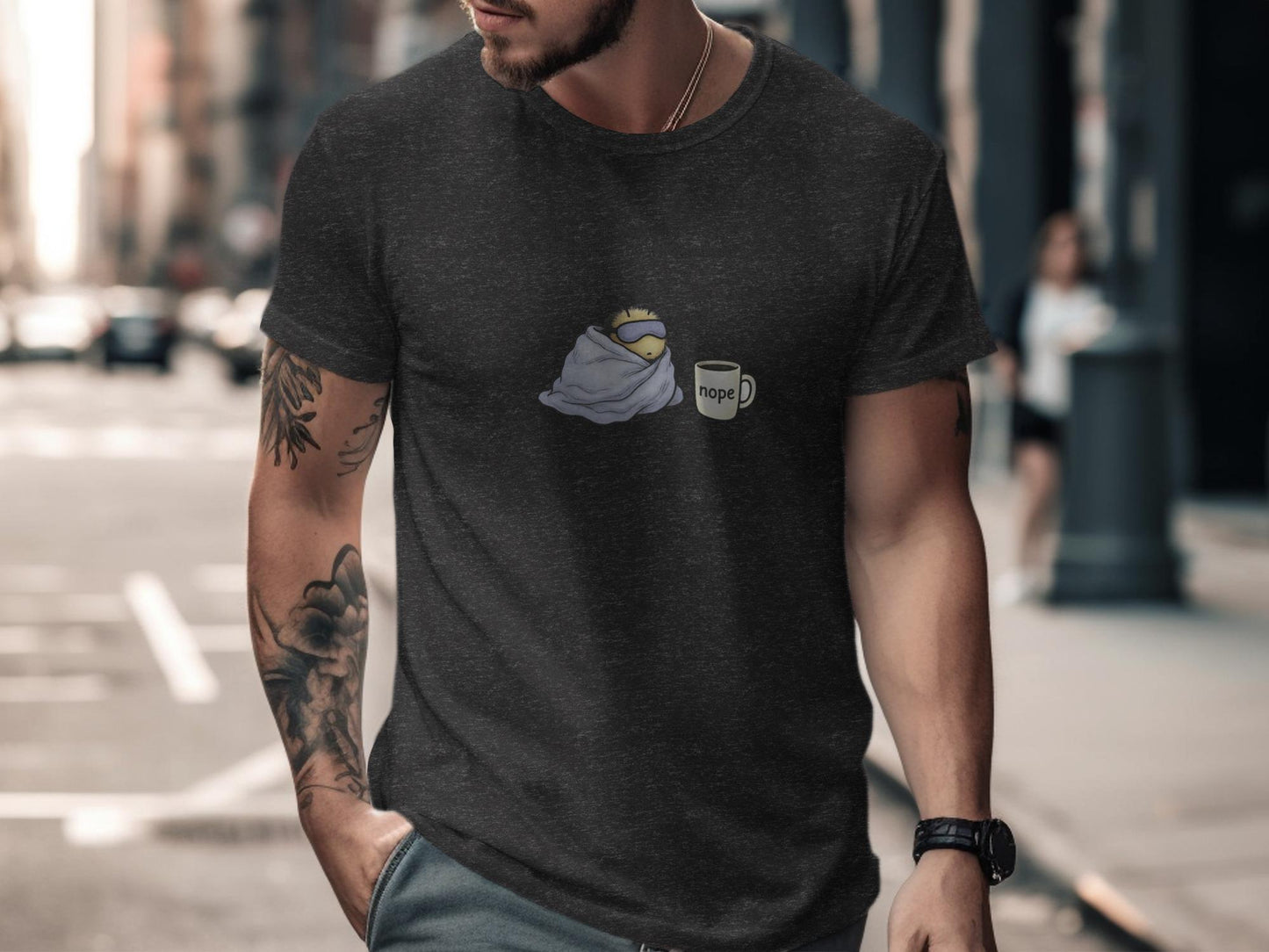 Nope Coffee Mug Turtle, Funny Lazy Morning Shirt, Sleepy Turtle Tee, Cute Gift for Coffee Lovers, Casual Wear Graphic Top