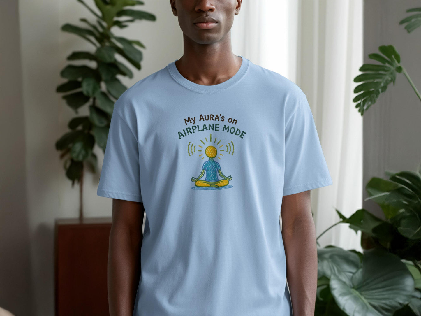 My Aura's on Airplane Mode T Shirt, Graphic Tee, Casual Shirt, Funny Meditation Shirt, Yoga Apparel, Spiritual Gift, Unisex Clothing