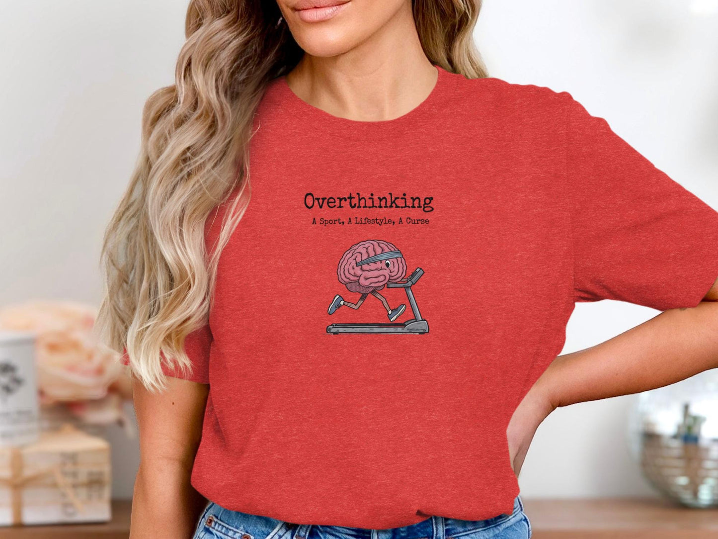 Overthinking Shirt, Funny Brain Tee, Mental Health Awareness, Quirky Graphic Tshirt, Casual Women's Top, Relaxed Fit Shirt