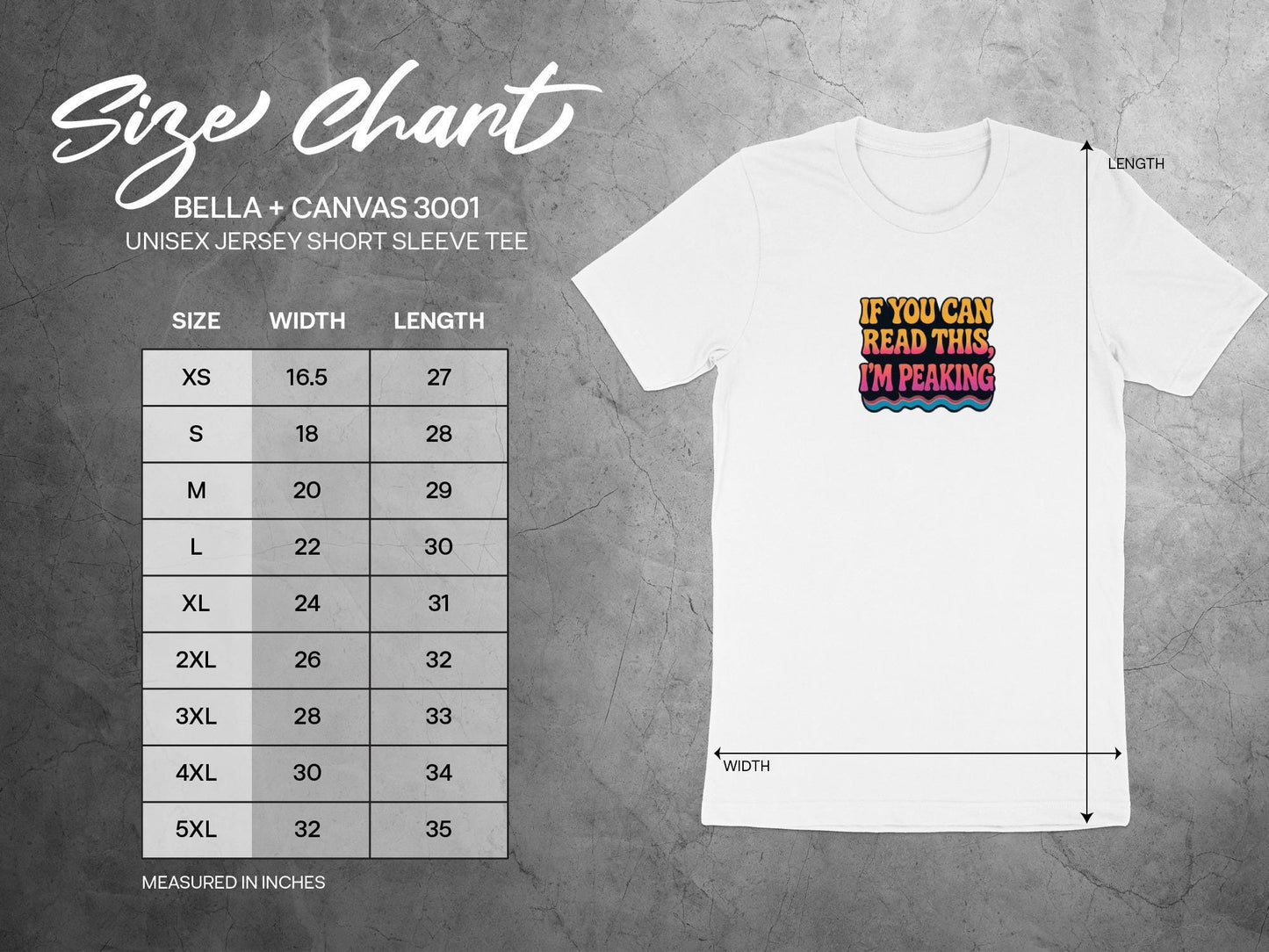 If You Can Read This I'm Peaking T-Shirt, Graphic Tee, Funny Shirt, Unisex Jersey, Short Sleeve, Casual Wear, Printed Design