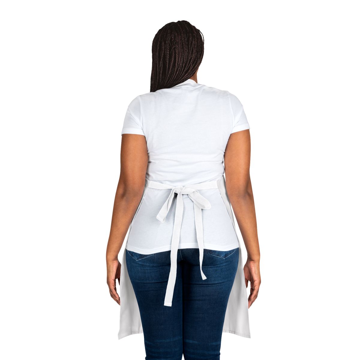 Stylish White Waist-Tied Apron for Versatile Use