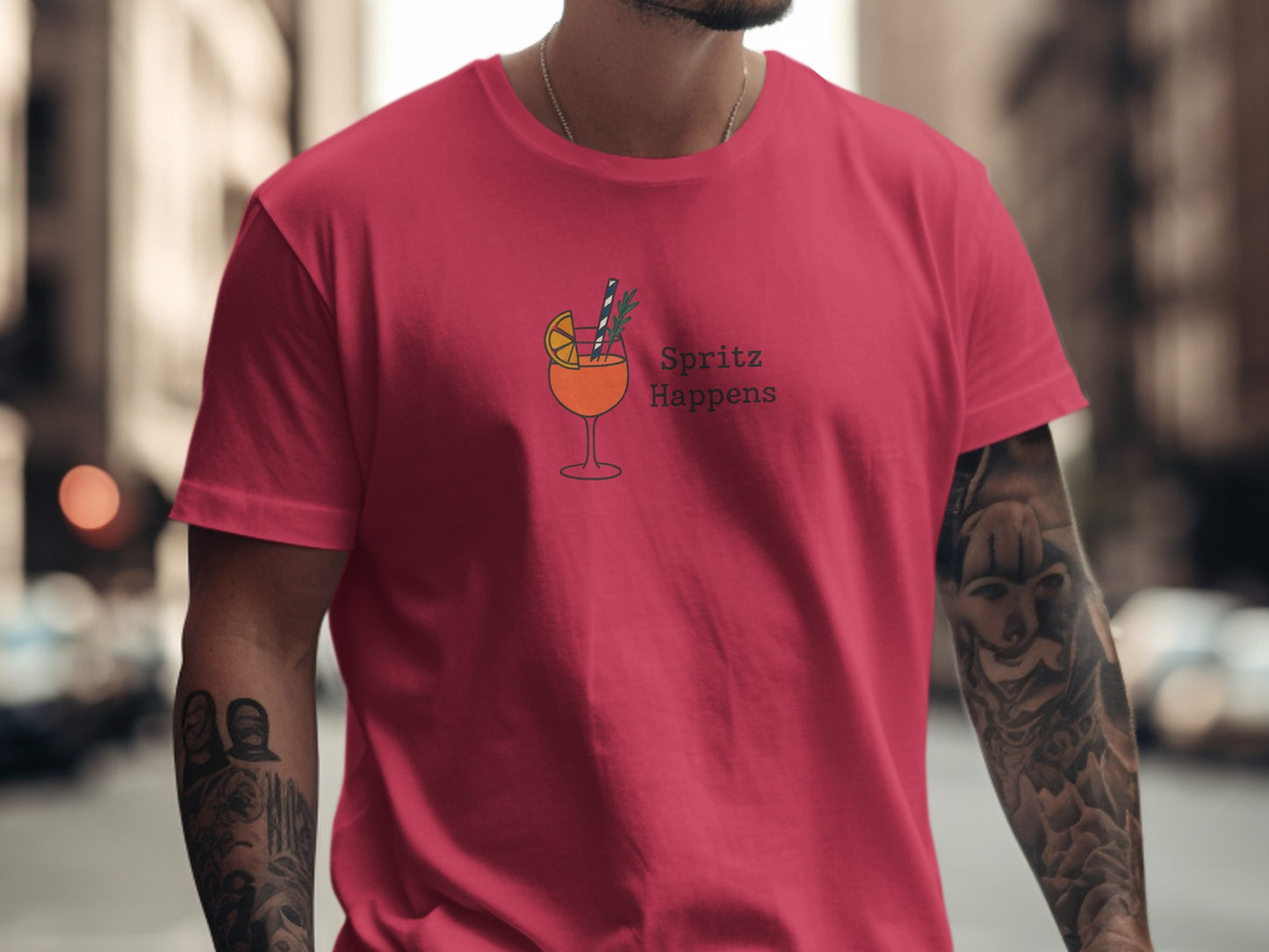 Stylish Spritz Happens Graphic Short Sleeve Shirt