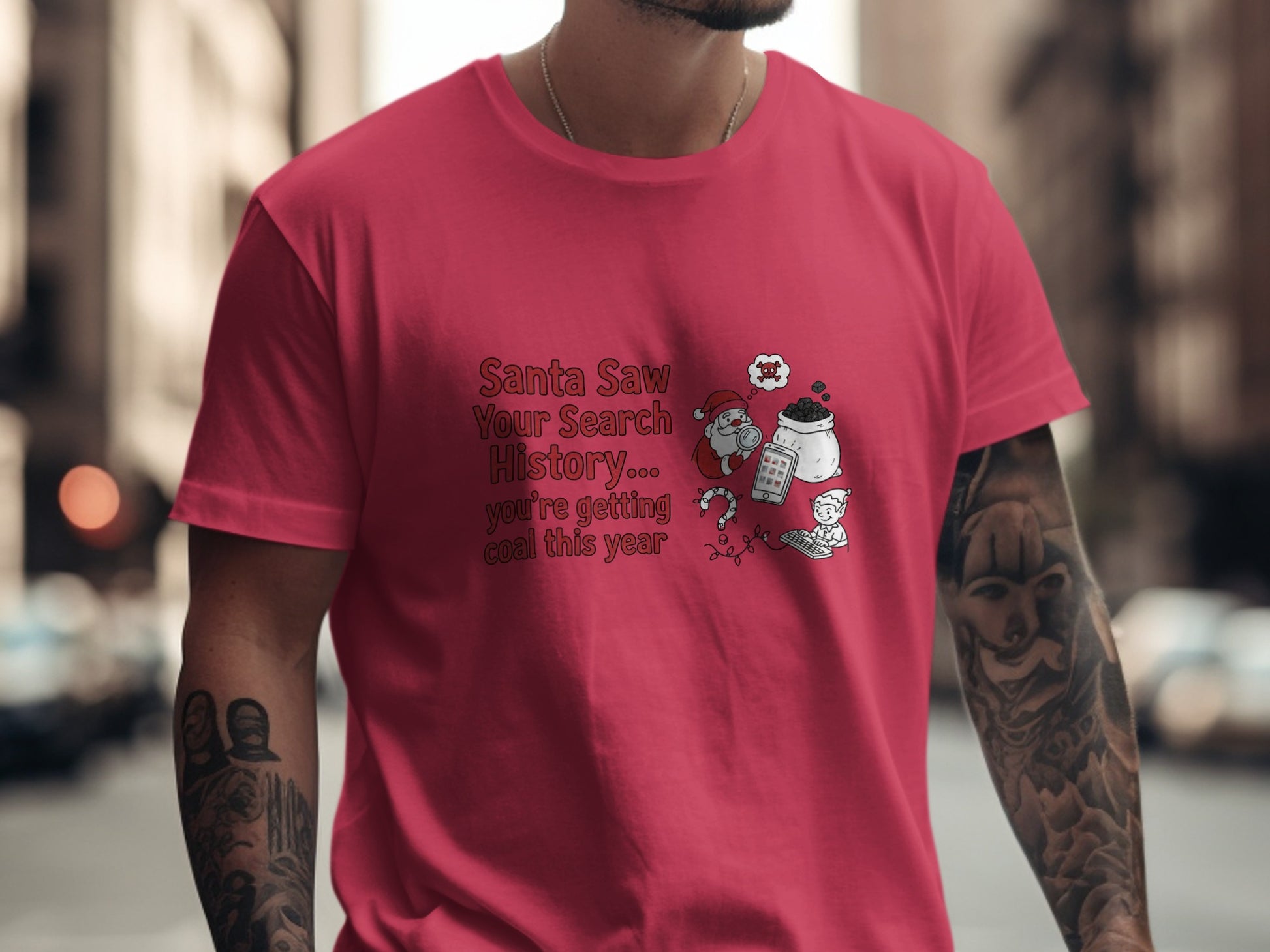 Santa Saw Your Search History Funny T-shirt