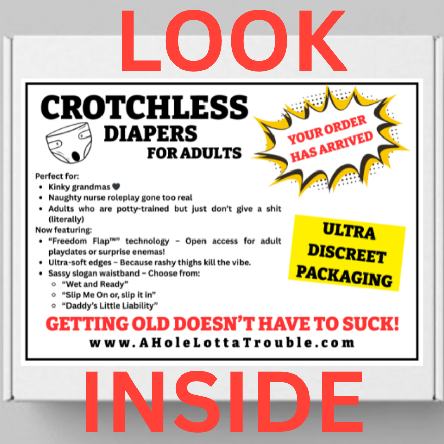 Funny Adult Crotchless Diaper Gag Gift Box – Hilarious Empty Prank for Birthdays & Parties