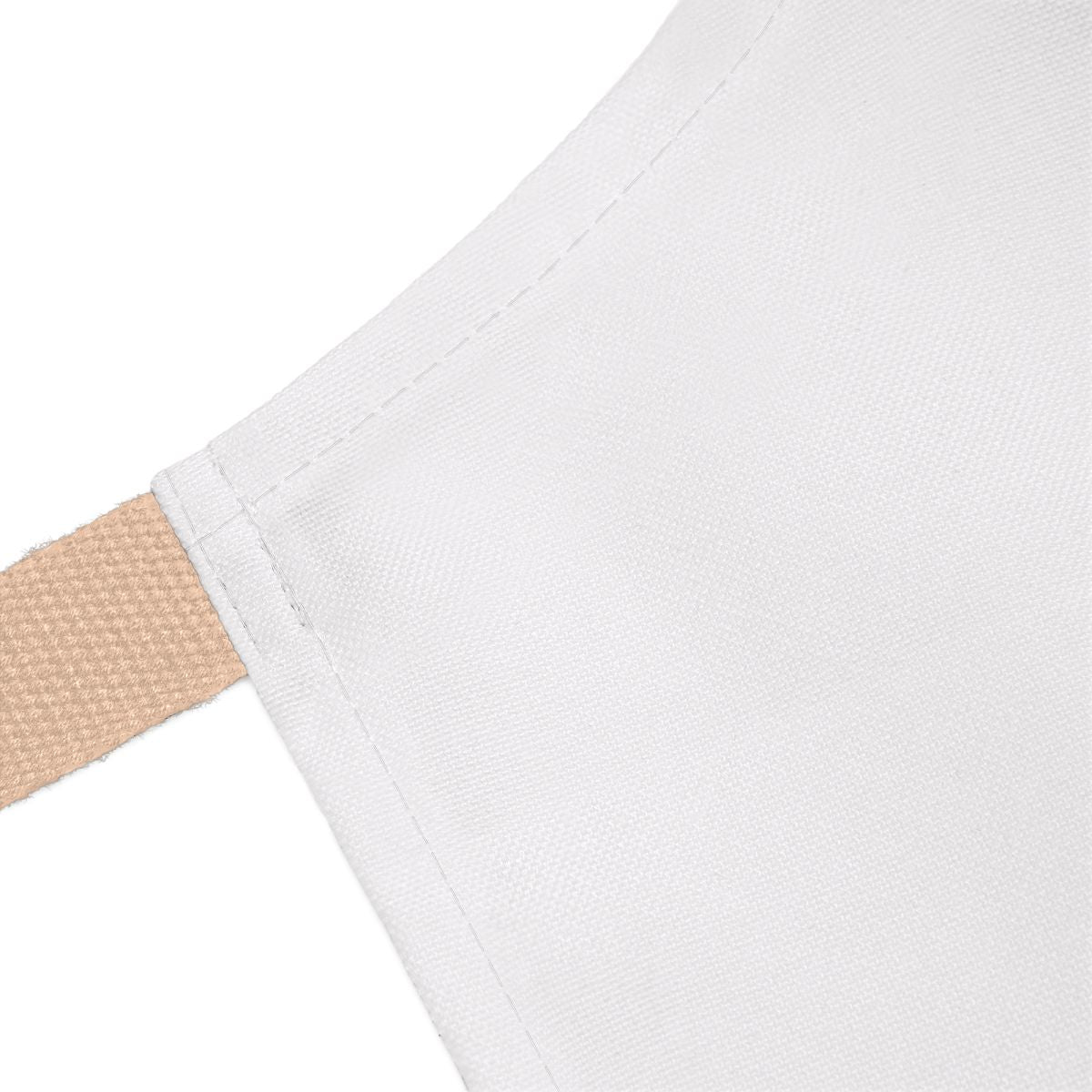 Elegant White Apron with Beige Straps Cooking Product