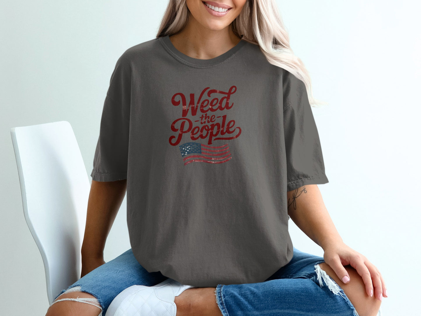 Weed the People with Flag Graphic Tee