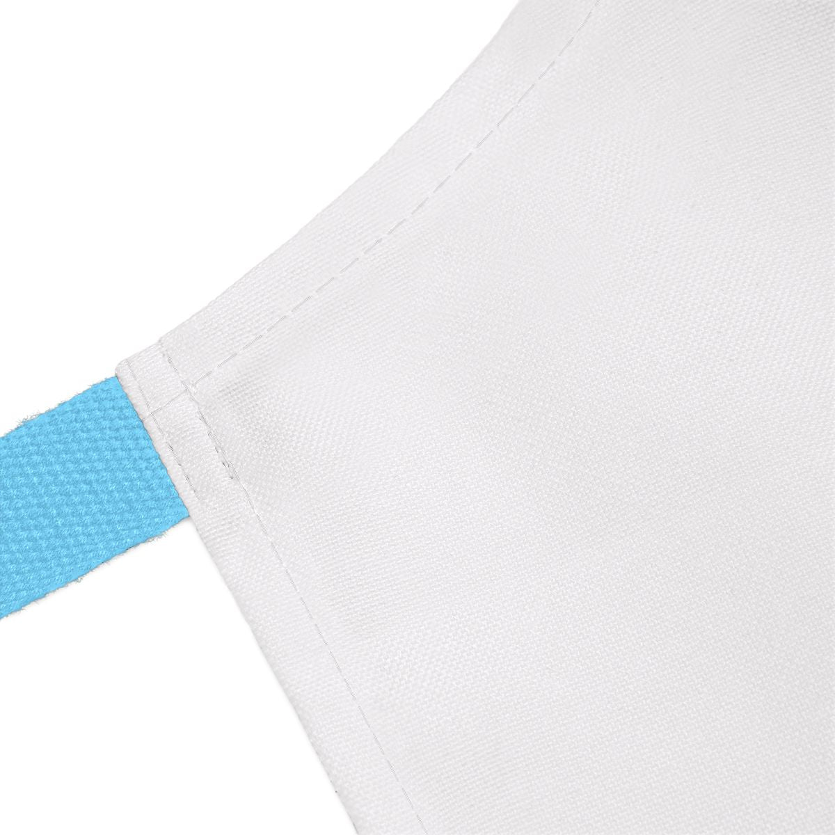 Stylish White Apron with Light Blue Strap Design