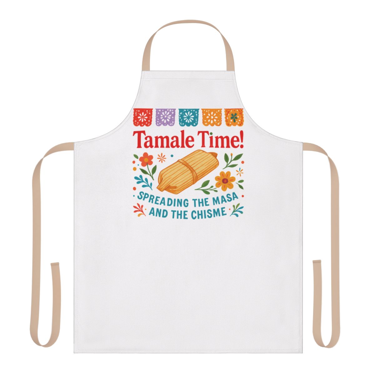 Tamale Time Spreading the Masa and the Chisme apron