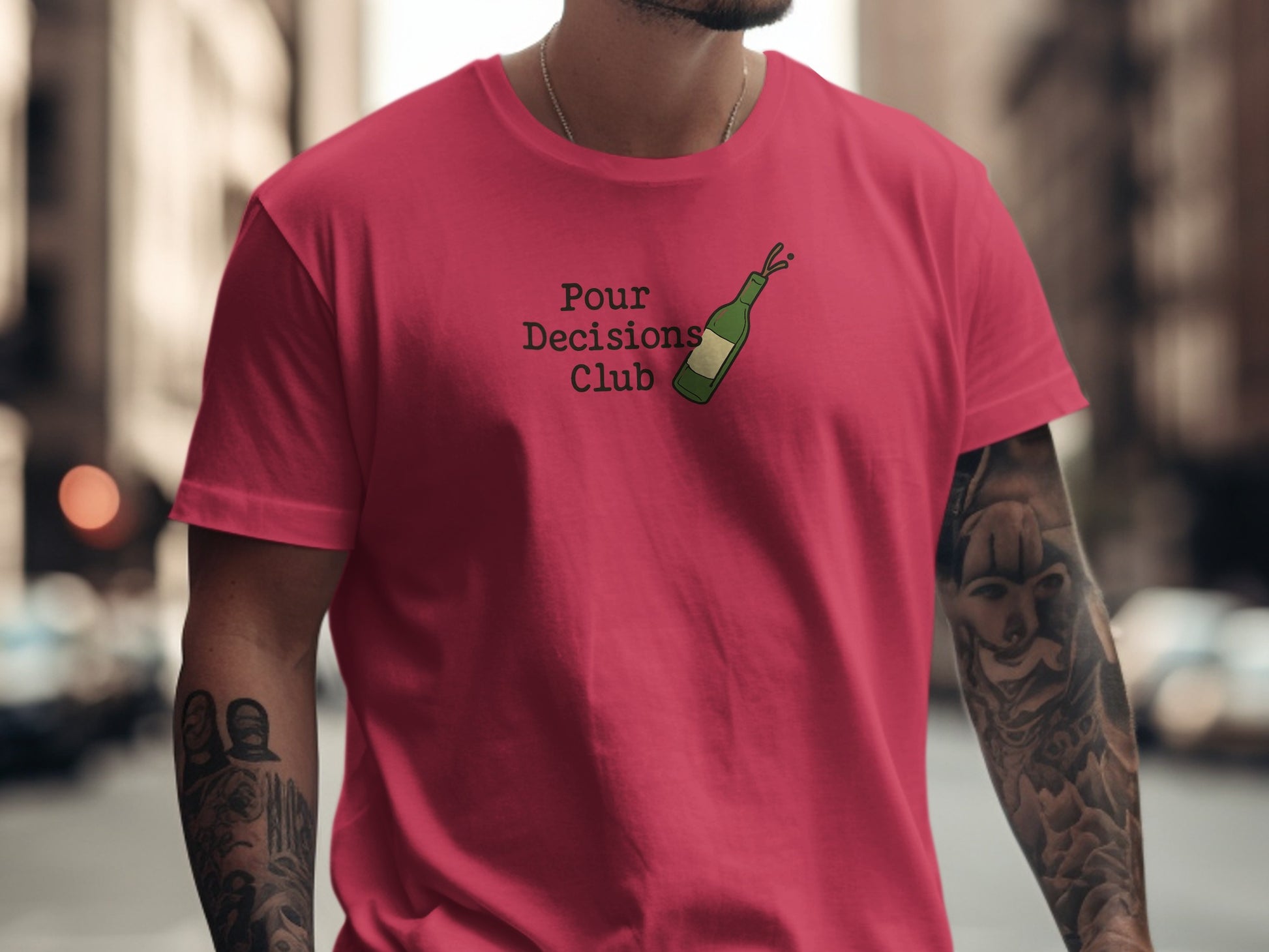 Pour Decisions Club Funny Graphic Design T-shirt