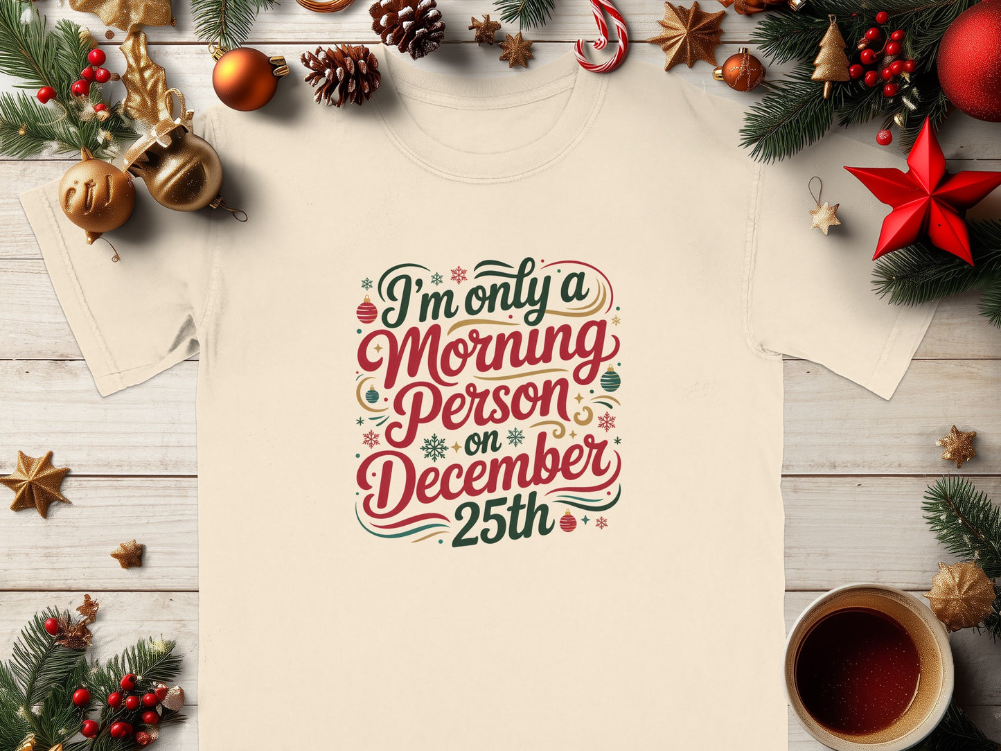I'm Only a Morning Person on December 25th Shirt