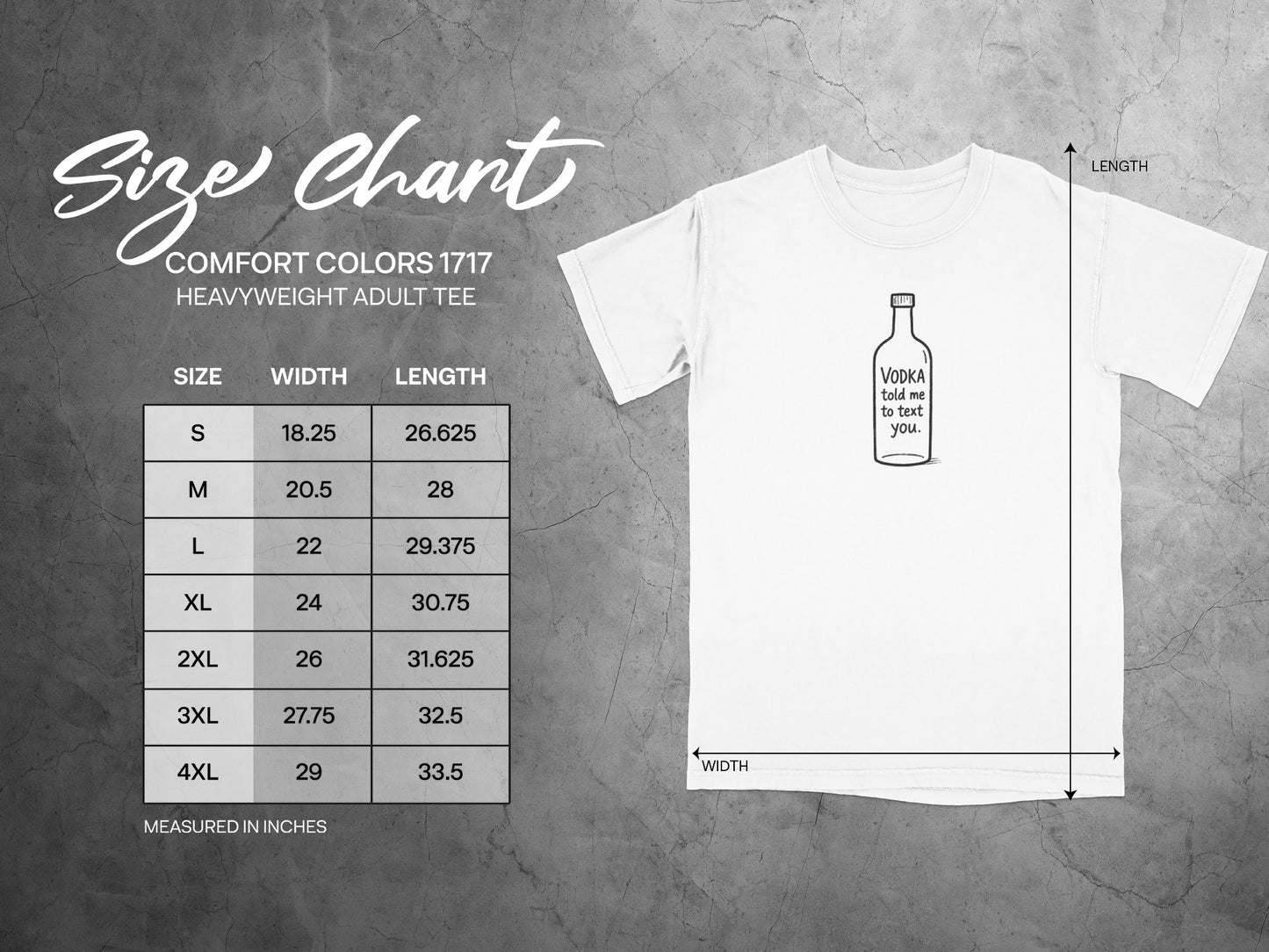 Vodka Told Me To Text You Print Heavyweight Adult Tee