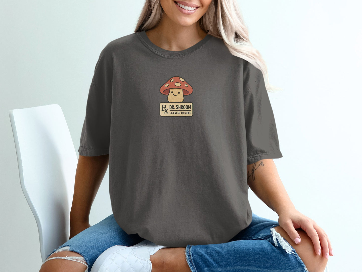 Dr. Shroom Cute Mushroom Prescription Graphic T-shirt