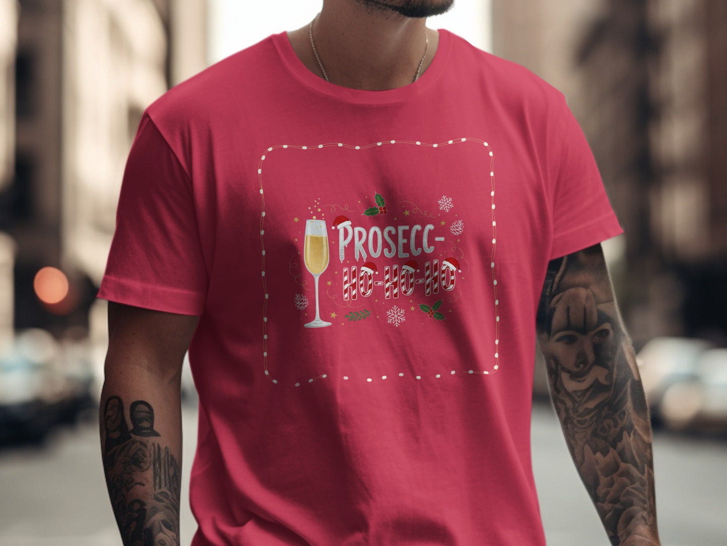 Prosecco Ho Ho Ho Festive Graphic T-Shirt