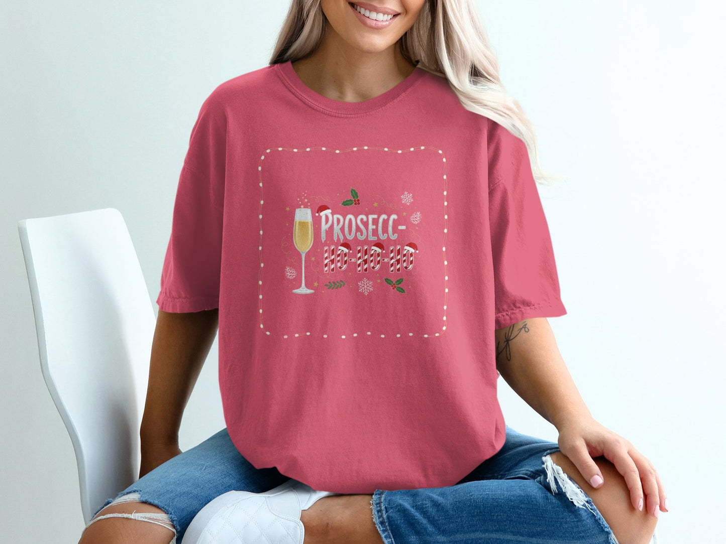 Festive Prosecco Theme Graphic Tee for Celebrations