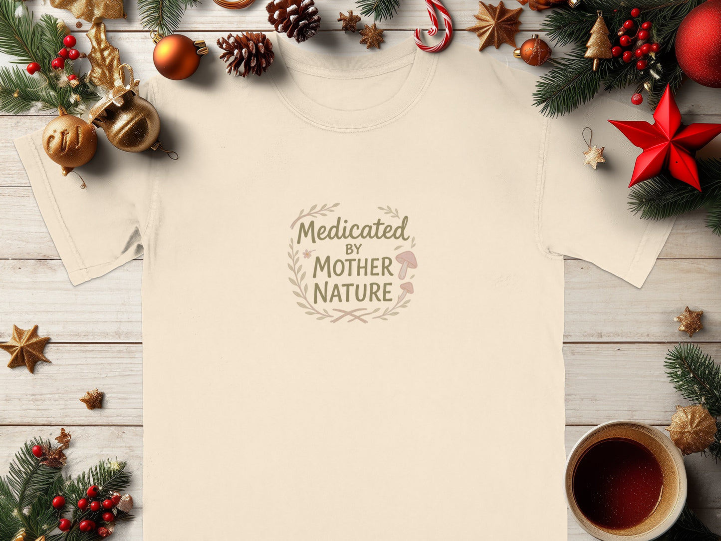 Medicated by Mother Nature Festive Holiday T-Shirt