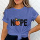 Funny Nope Shirt with Crowned Orange Graphic, Trendy Graphic Tee, Cute Casual T-shirt, Everyday Wear, Humorous Shirt for Women