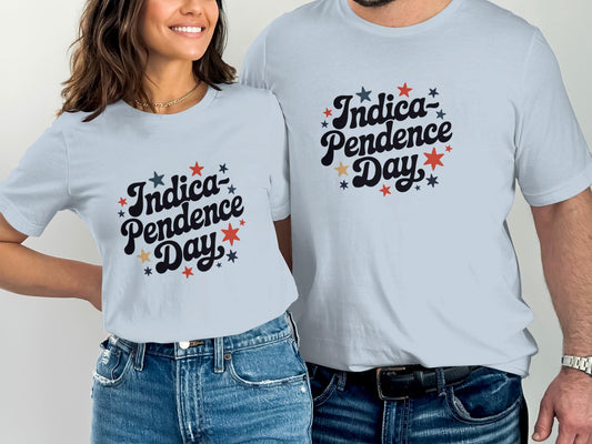 Indica Pendence Day shirt, funny couple matching shirts, unisex graphic tees, novelty festival wear, casual summer tops