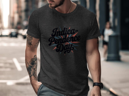 Indica Pendence Day T-Shirt, Independence Day Graphic Tee, Weed Lovers Shirt, Cannabis Enthusiast Apparel, Funny Marijuana Gift