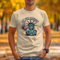 Funny Patriotic T-Shirt, Liberty Drinking T-Shirt, Comical Statue of Liberty Tee, Humorous USA Graphic Shirt, Great for Parties