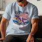 History Was Lit T-Shirt, Funny Patriotic Dinosaur Graphic Tee, Retro Fireworks Design Shirt, Cool Novelty Gift for Men