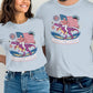 Patriotic Dinosaur Shirt, History Was Lit T-Shirt, Funny Fourth of July Shirt, USA Flag Dinosaur Tee, Independence Day Gift, USA Pride
