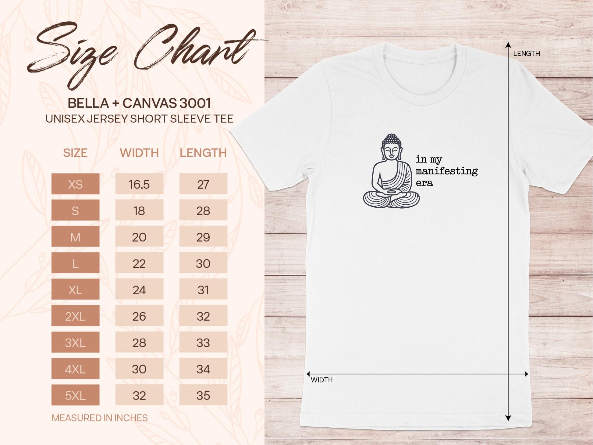 Buddha Graphic Tee, In My Manifesting Era Shirt, Spiritual T-Shirt, Zen Meditation Top, Mindfulness Clothing, Custom Size Chart