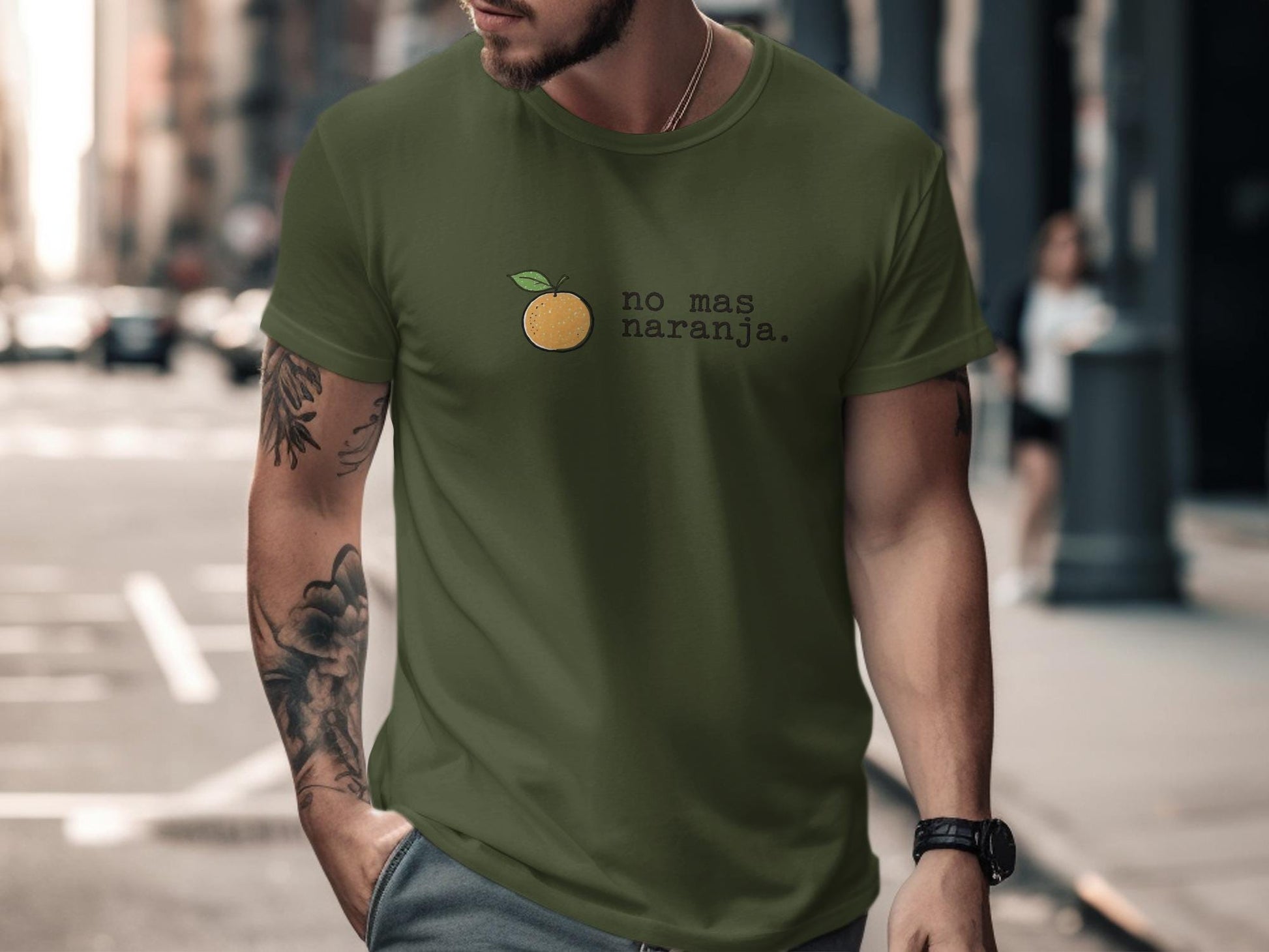 No mas naranja t-shirt, spanish orange graphic tee, funny spanish phrase shirt, unique gift idea, casual streetwear, unisex shirt