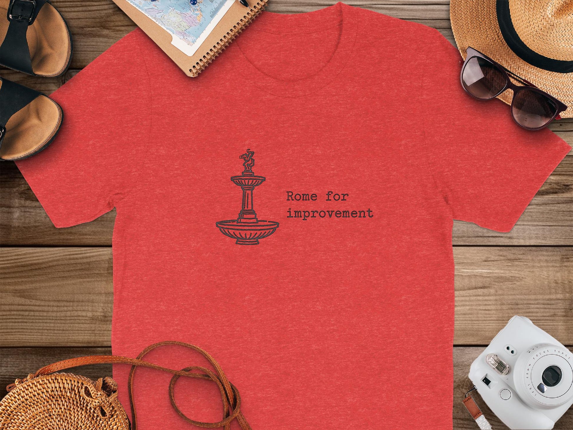 Rome for Improvement T-Shirt, Funny Rome T-Shirt, Witty Travel Shirt, Rome Sightseeing Shirt, Humor Vacation Tee, Gift for Travelers