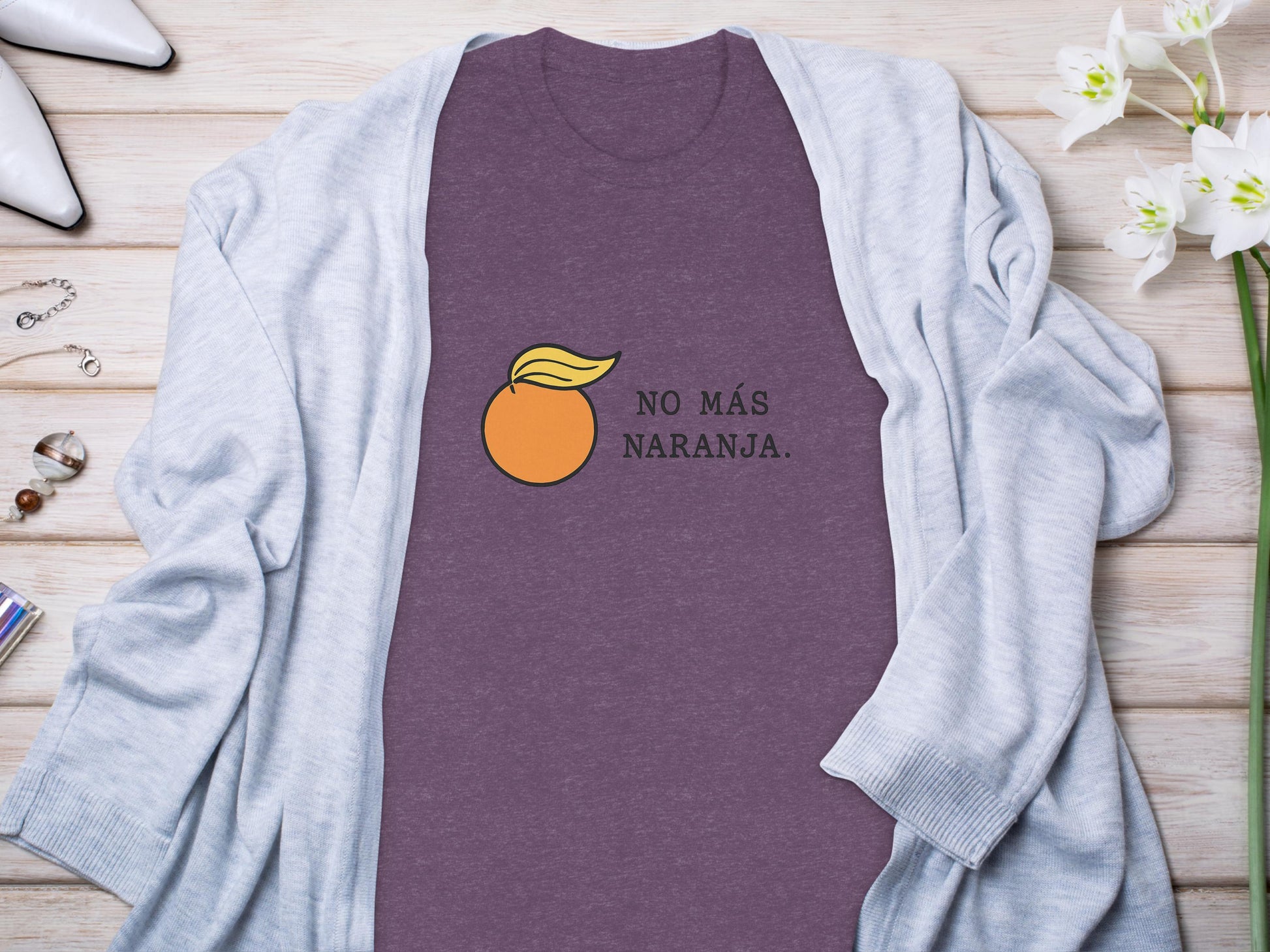 Funny Spanish T-shirt, No Mas Naranja Shirt, Humorous Graphic Tee, Cute Casual Top, Unique Gift for Friends, Trendy Outfit Idea