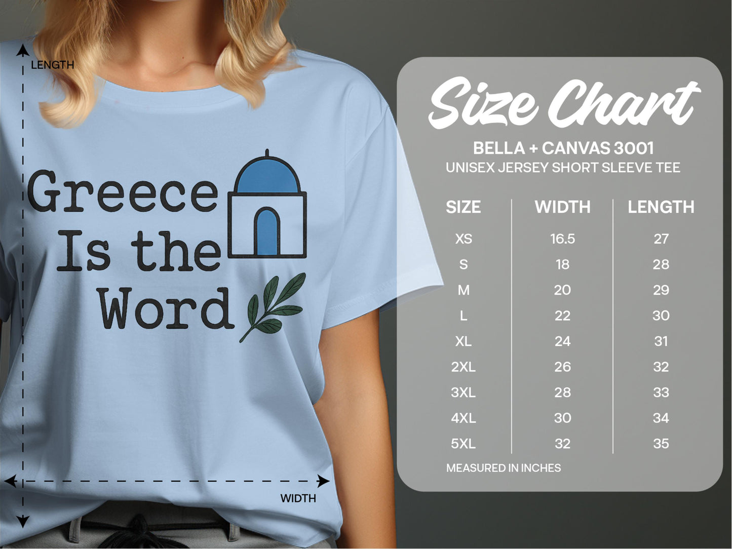 Greece Is the Word Shirt, Greek Inspired Graphic Tee, Unisex Jersey Short Sleeve Tee, Vacation Souvenir Shirt, Fun Travel Gift