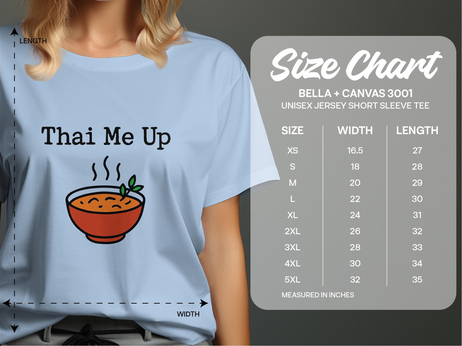 Funny Thai Food Lover Shirt, Thai Me Up Graphic Tee, Cute Noodle Bowl T-Shirt, Unisex Jersey Short Sleeve Tee, Thai Cuisine Gift