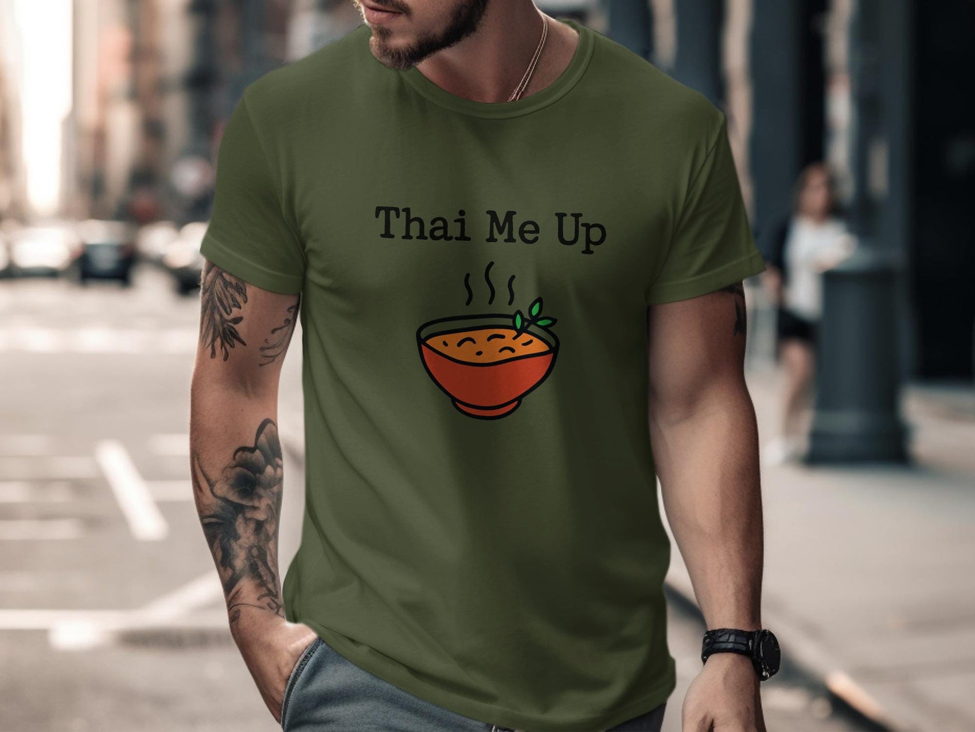 Funny Thai Food T Shirt, Asian Cuisine Graphic Tee, Unique Foodie Gift Shirt, Humorous Food Lovers Shirt, Cute Bowl Design Top
