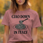 Ciao Down in Italy T-shirt, Funny Italy Shirt, Pasta Lover Tee, Italian Food Lover Shirt, Spaghetti Graphic Tee, Italy Travel Gift