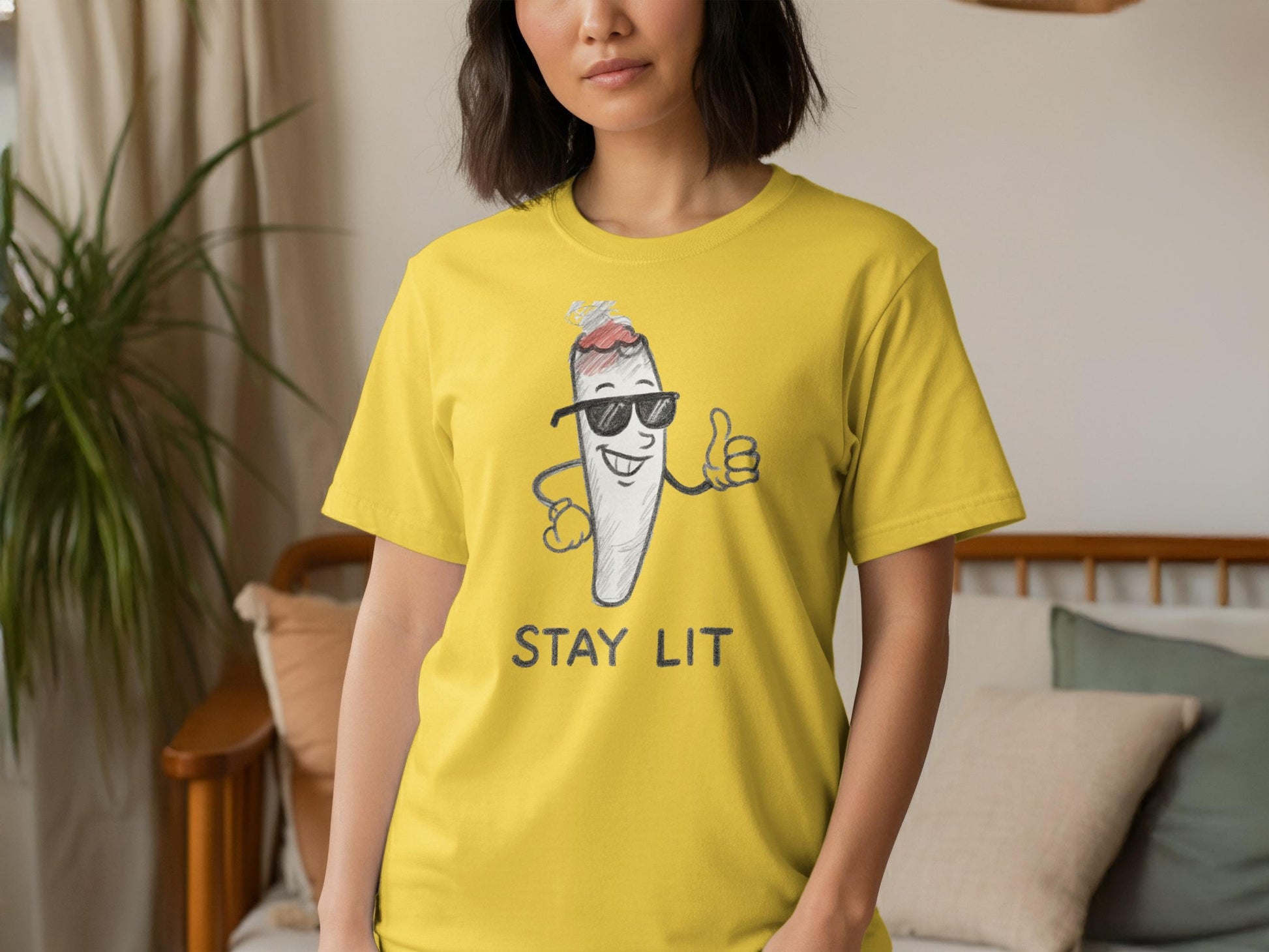 Funny Graphic Tee, Stay Lit T-Shirt, Humorous Casual Top, Graphic Tee Shirt, Fun Design Tee, Cool Graphic Tee for Everyday Wear