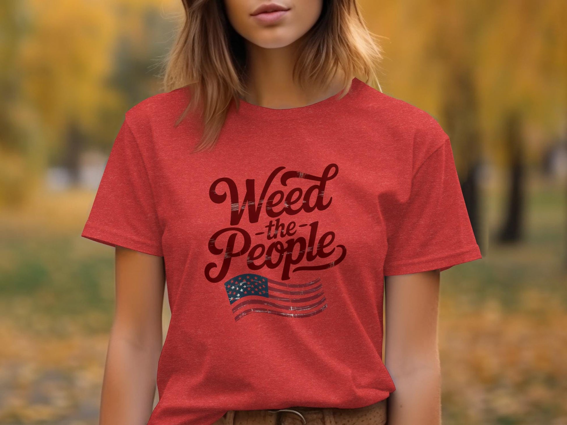 Weed the People Shirt, USA Flag Shirt, Patriotic Graphic Tee, American Flag Shirt, 4th of July Shirt, Casual Summer Top