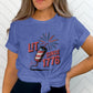 Patriotic T-Shirt, Lit Since 1776 Shirt, USA Independence Day Tee, 4th of July Graphic Shirt, Women&#39;s Casual Top, Summer Party Wear