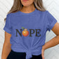Nope T-Shirt, Funny Graphic Tee, Peach Emoji Shirt, Women&#39;s Casual Top, Cute and Sassy Shirt, Trendy Summer Outfit