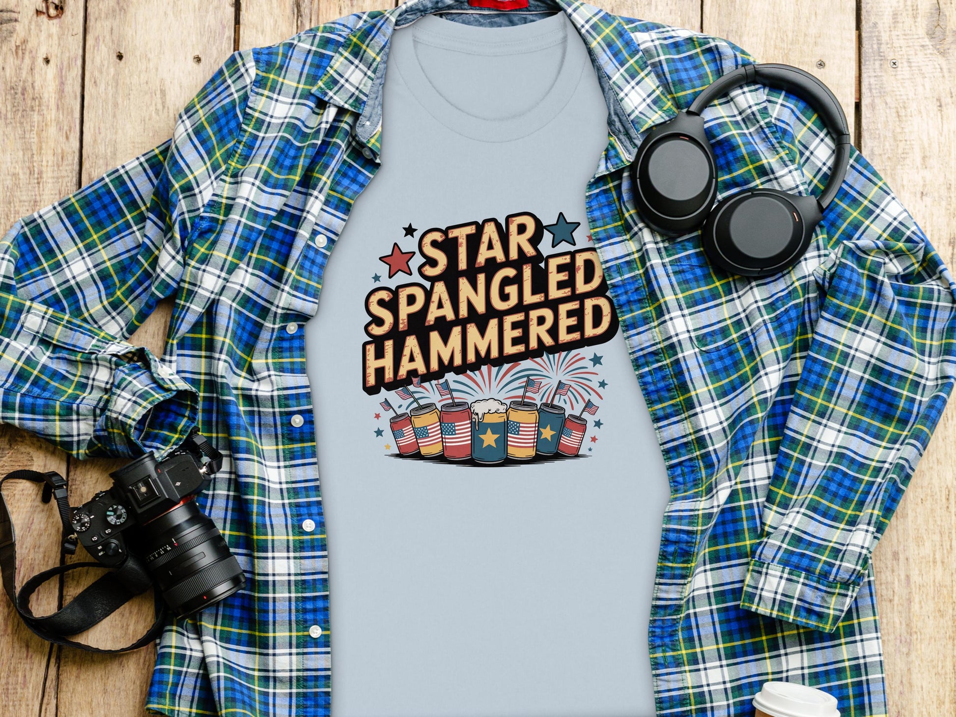 Star Spangled Hammered Shirt, Funny 4th of July T-Shirt, Patriotic Party Tee, Independence Day Clothing, American Celebration Top