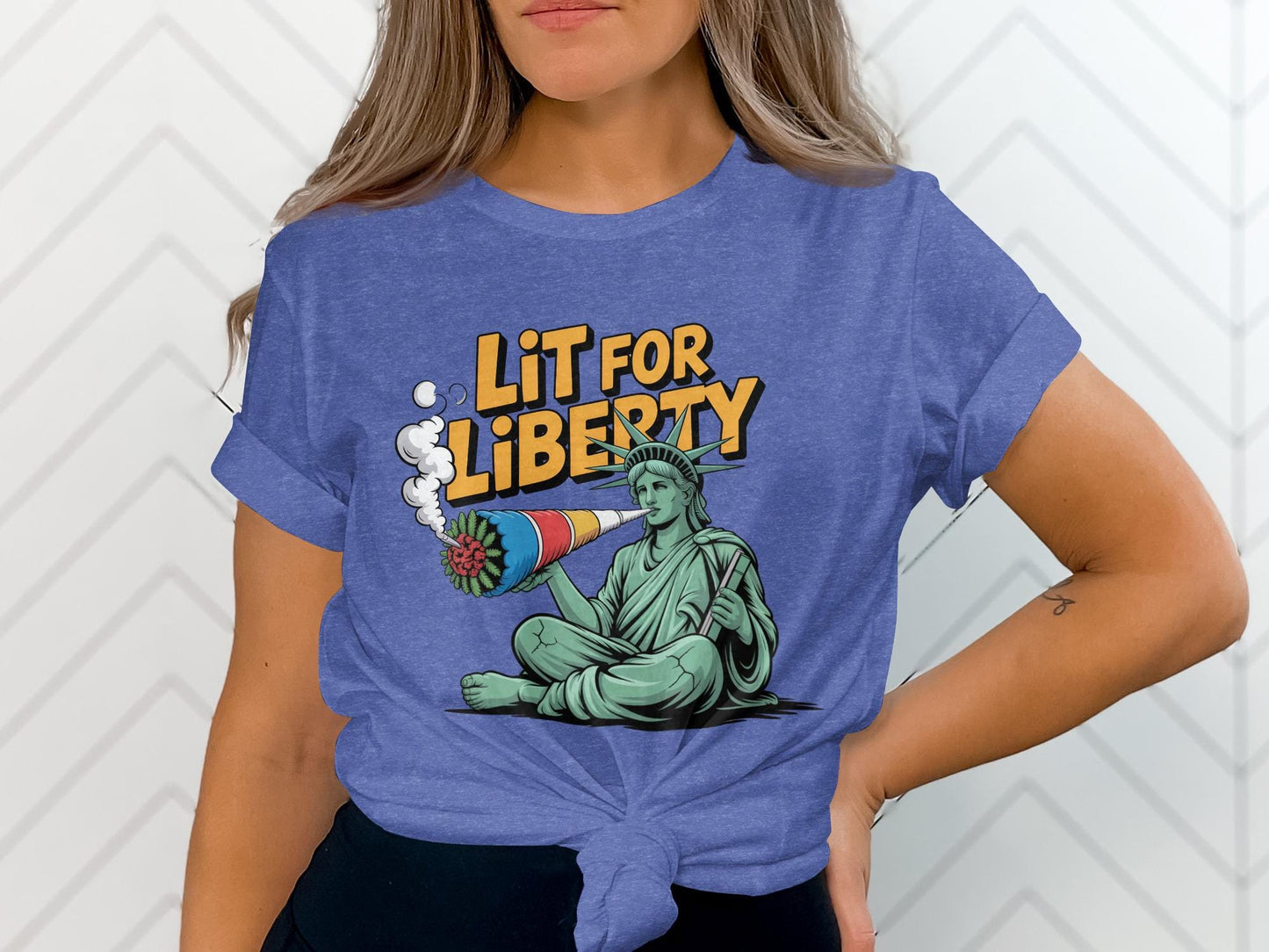 Lit for Liberty T-Shirt, Graphic Tee, 4th of July Shirt, Independence Day Outfit, Patriotic Apparel, USA Celebration Shirt